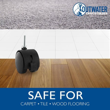 Outwater 2 in. Swivel Hooded Twin Casters, Made of Durable Nylon, With Brakes, 4PK 3P1.14.00068